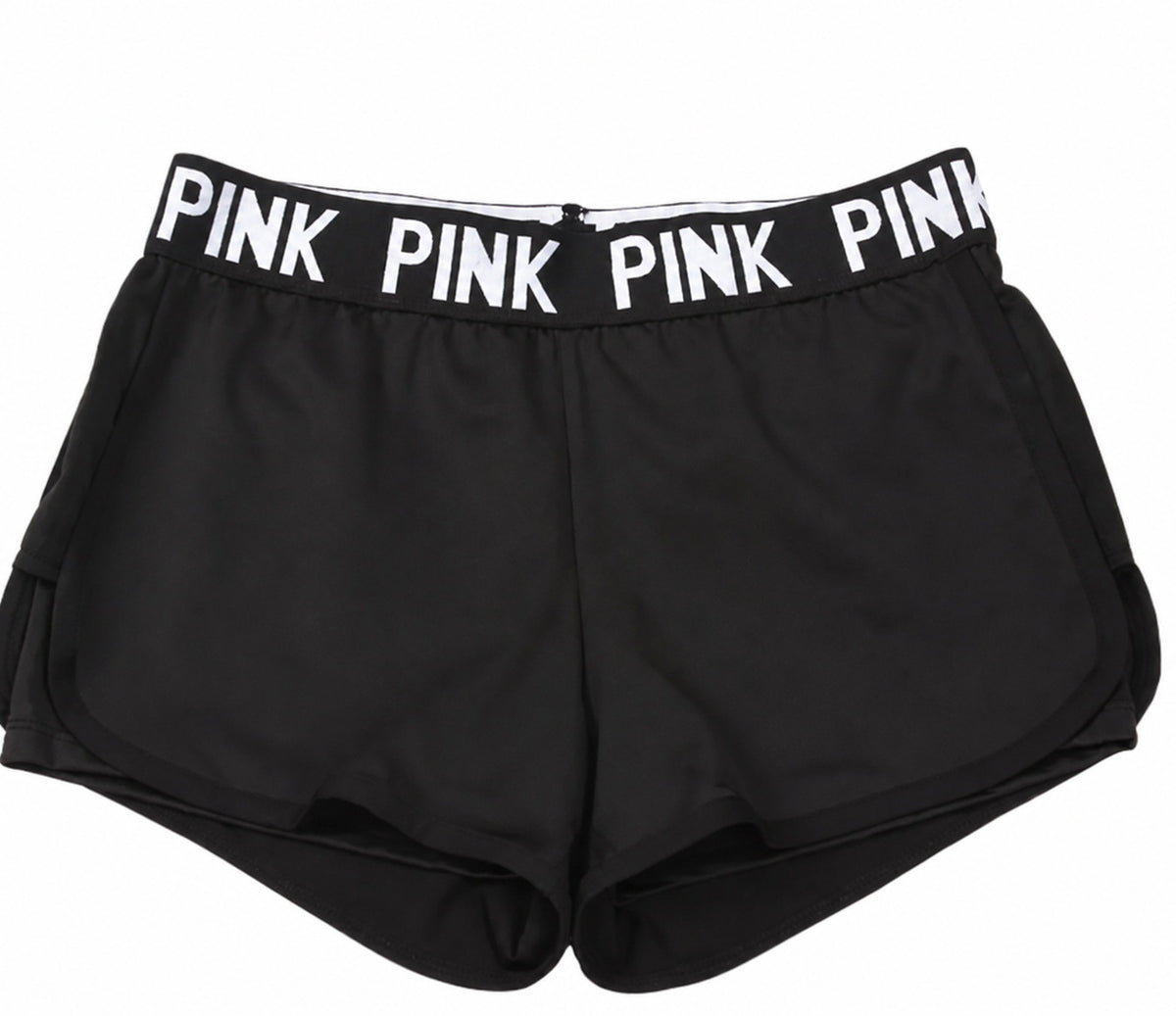 Women's Athletic Running Shorts with Elastic Waistband and Curved Hem