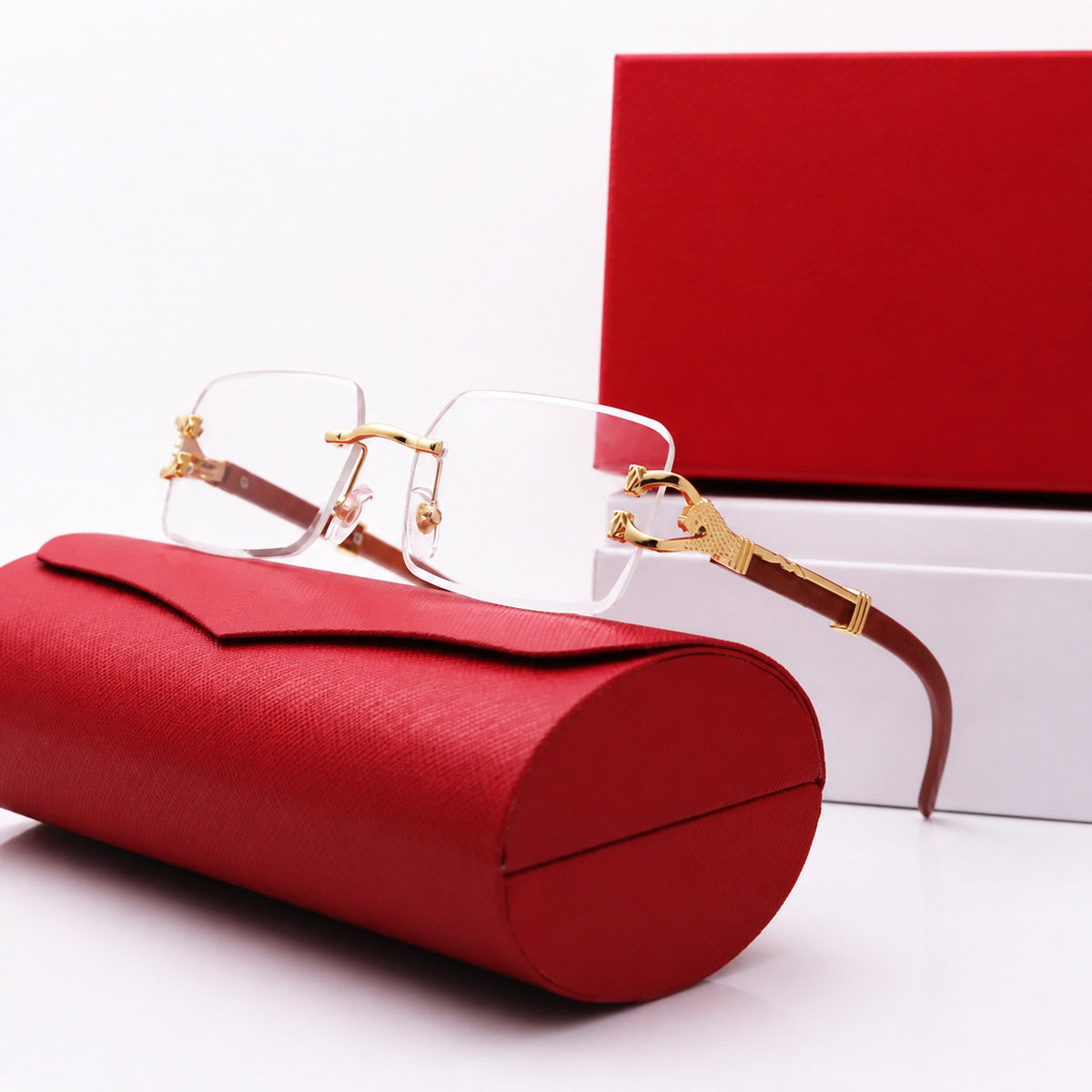 Square Full Frame Sunglasses with Decorative Arms