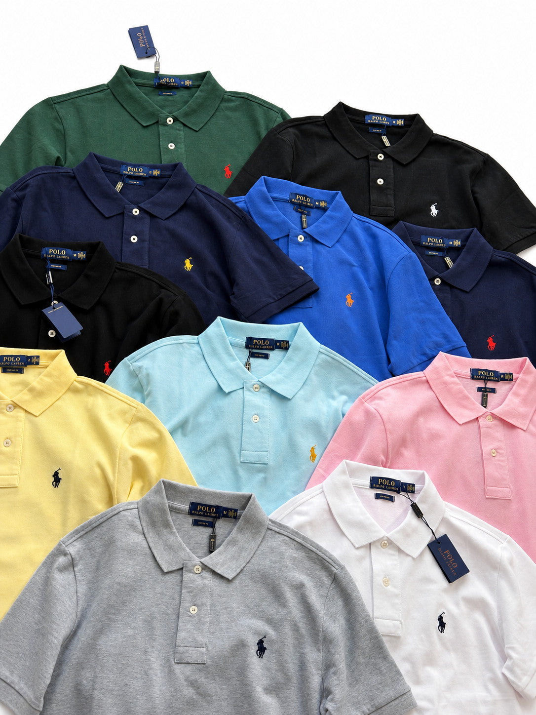 Men's Short Sleeve Polo Shirt with Three Button Placket