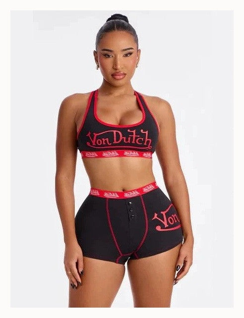 Women's Crop Top and High Waist Shorts Set