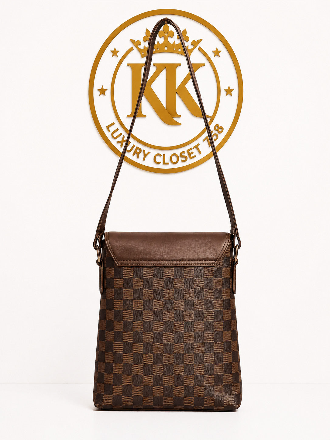 Premium Checkered Flap Crossbody Bag