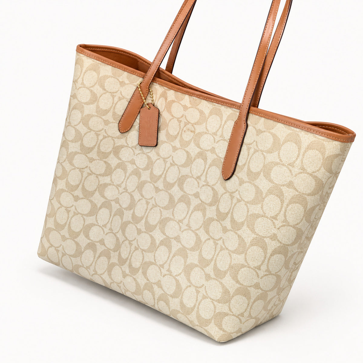 Patterned Large Tote Bag with Long Top Handles