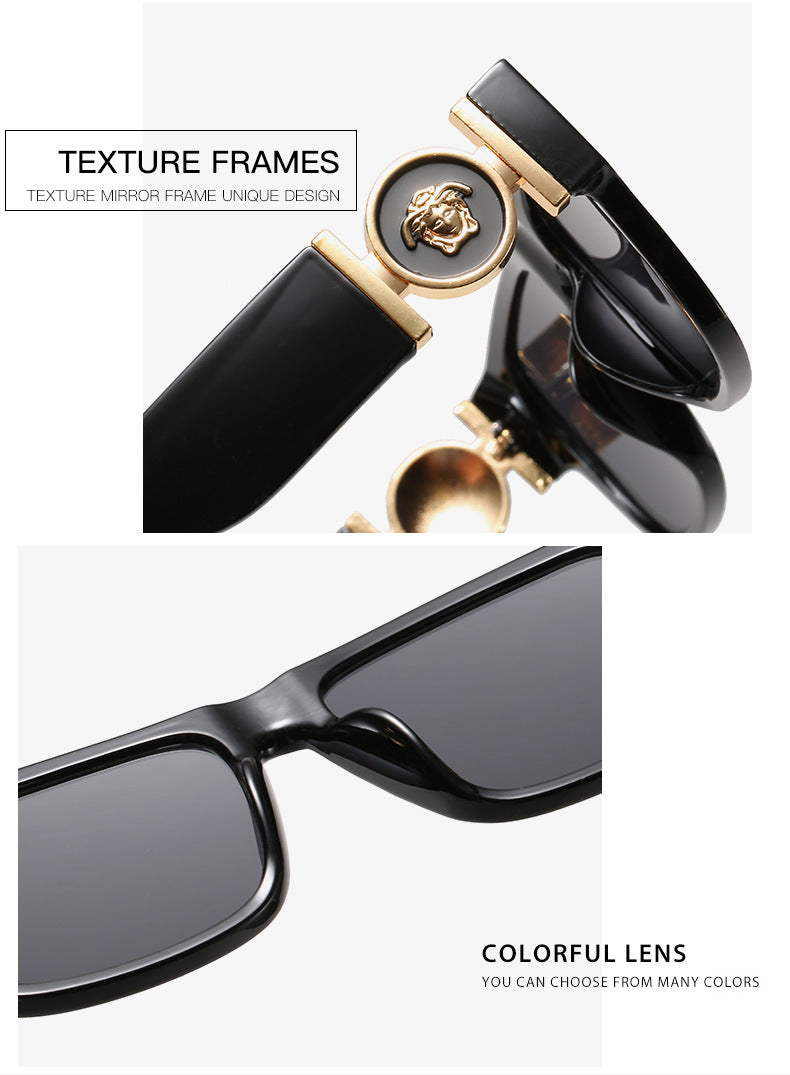 Oversized Square Sunglasses with Wide Temple Arms