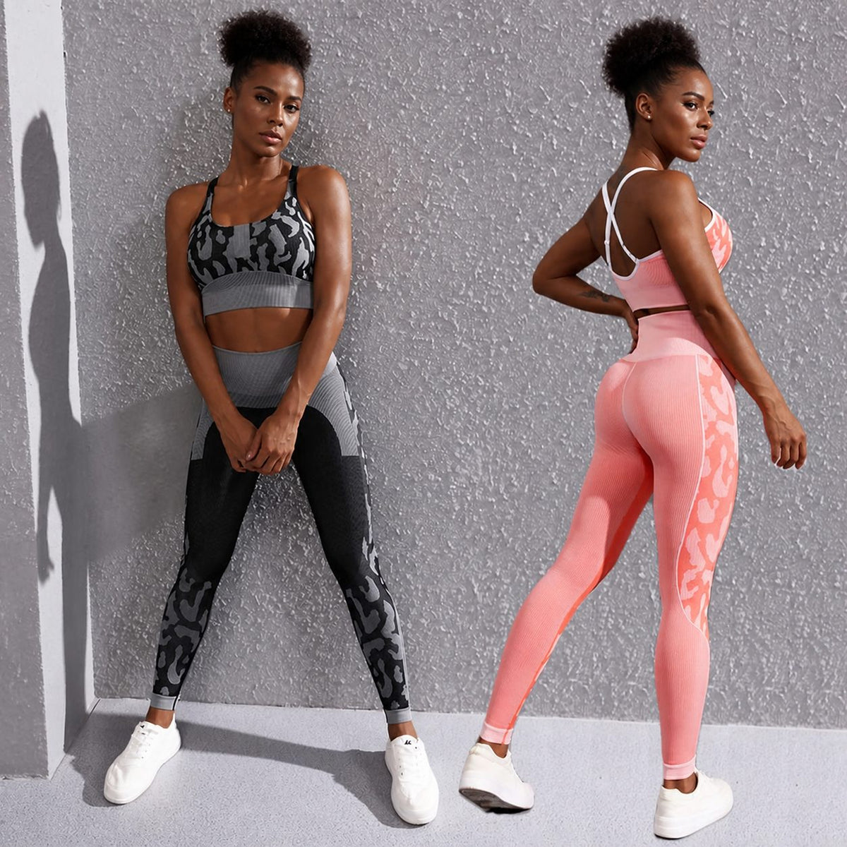 Women's Seamless Crossback Crop Top and High Waist Leggings Set