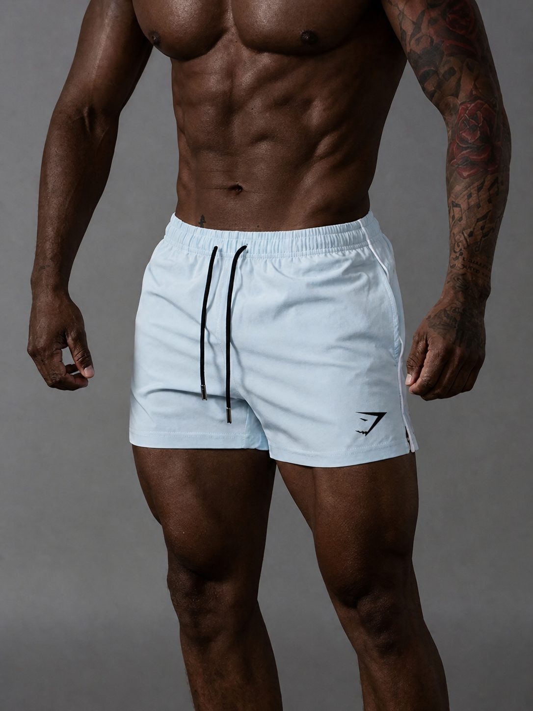 Men's Running Shorts with Elastic Drawstring Waist and Side Stripe