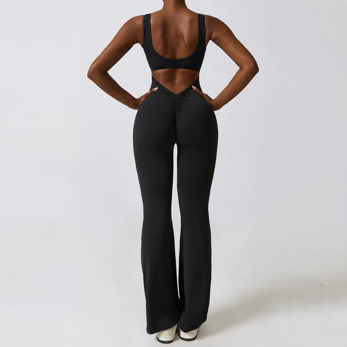 Women's Performance V Jumpsuit Gym Set - Yoga and Fitness Bodysuit