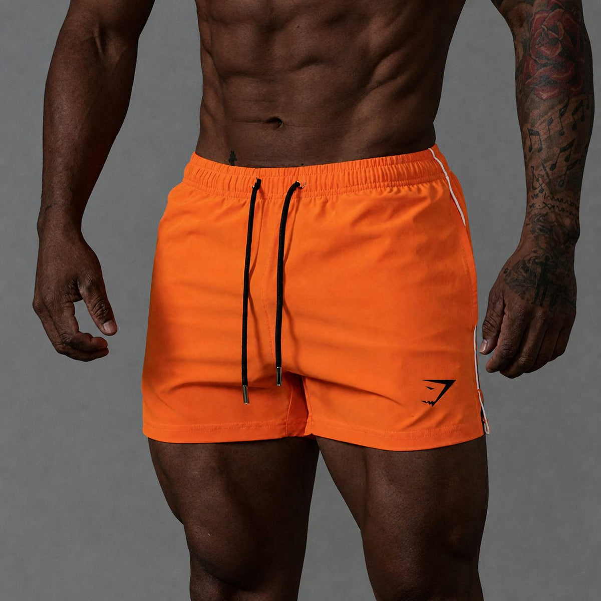 Men's Running Shorts with Elastic Drawstring Waist and Side Stripe