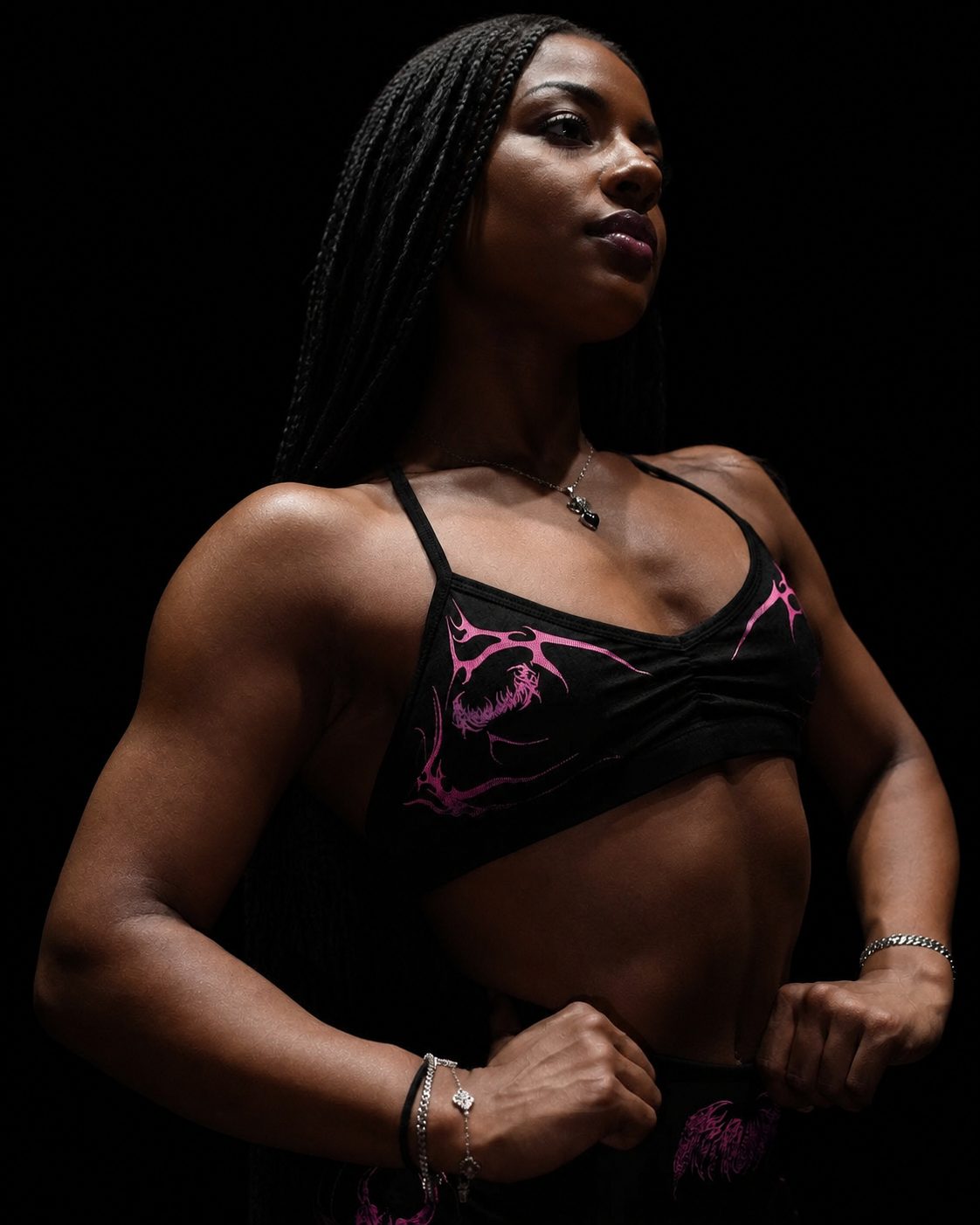 Women's Scoop Neck Sports Bra with Thin Straps