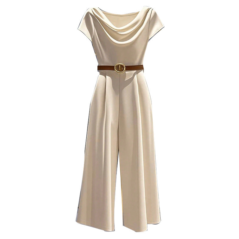 Elegant European Jumpsuit With Mid Waist And Wide Leg For Polished Everyday Wear