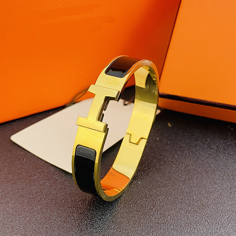 12mm wide H Letter Luxe Bracelet For Women