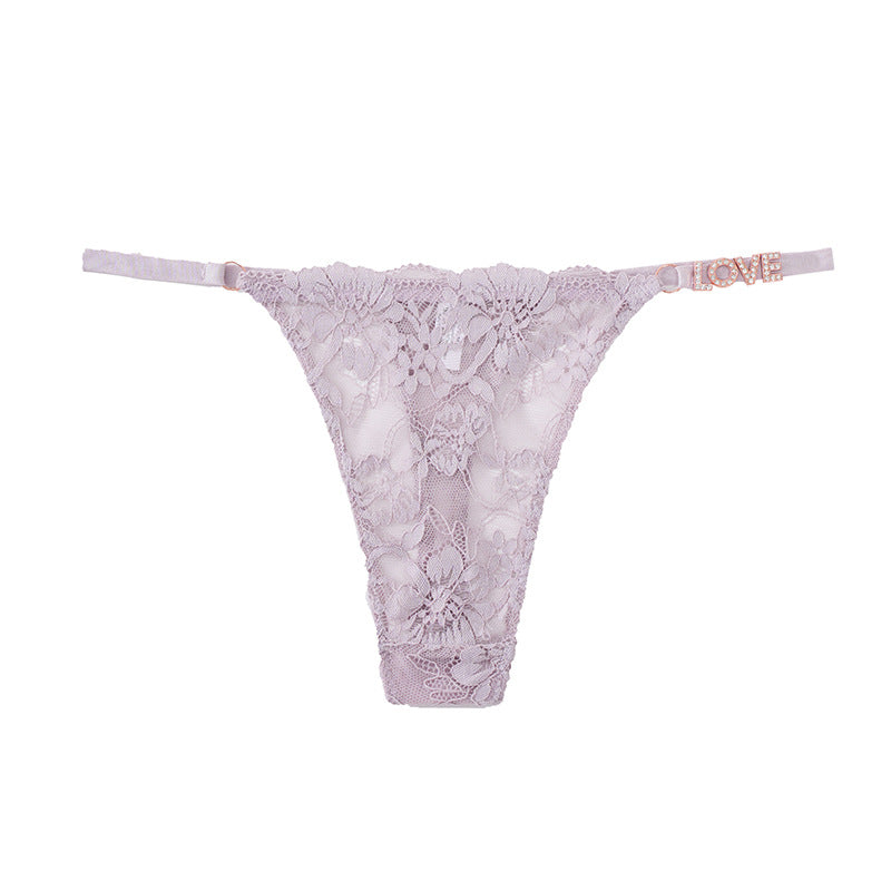 Sexy Lace Mesh Womens Seamless Thong Bottoms