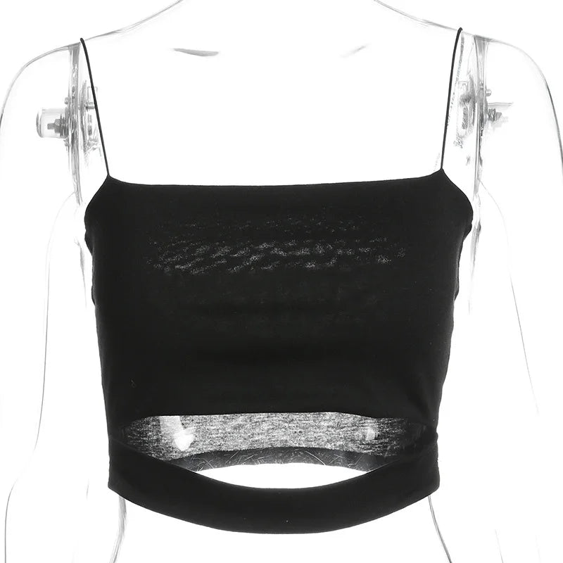 2025 Must-Have Summer Cut-Out Crop Top for Women - Chic Sleeveless Blouse & Tank Vest