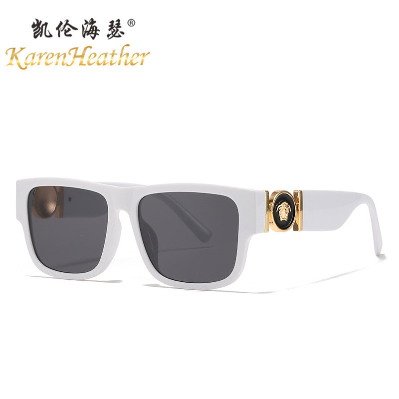Oversized Square Sunglasses with Wide Temple Arms