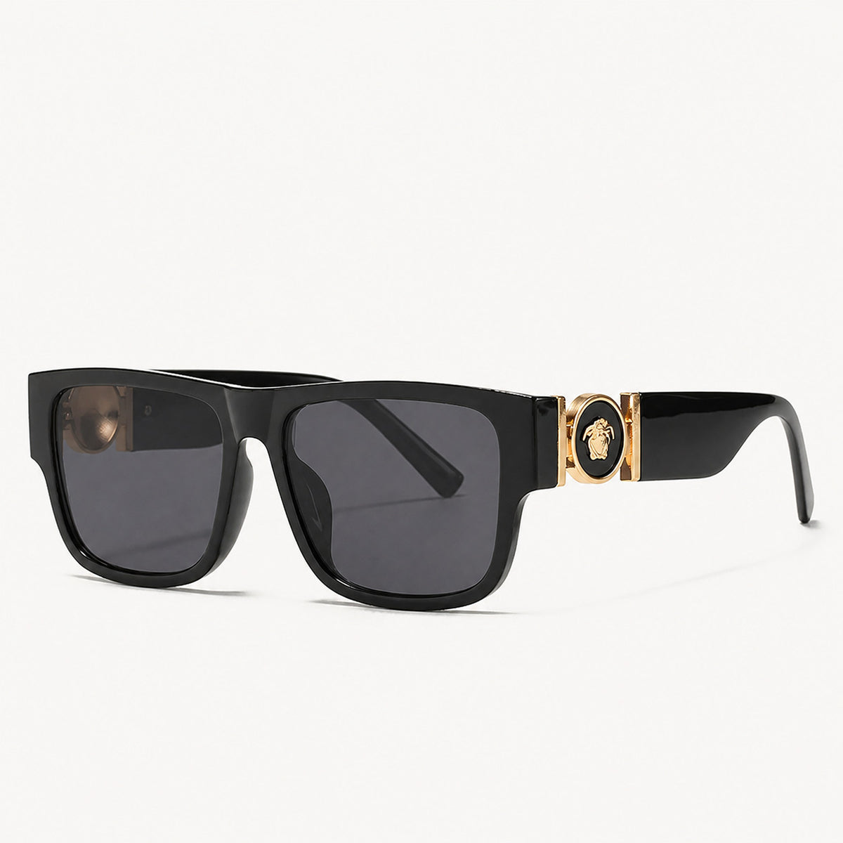 Oversized Square Sunglasses with Wide Temple Arms