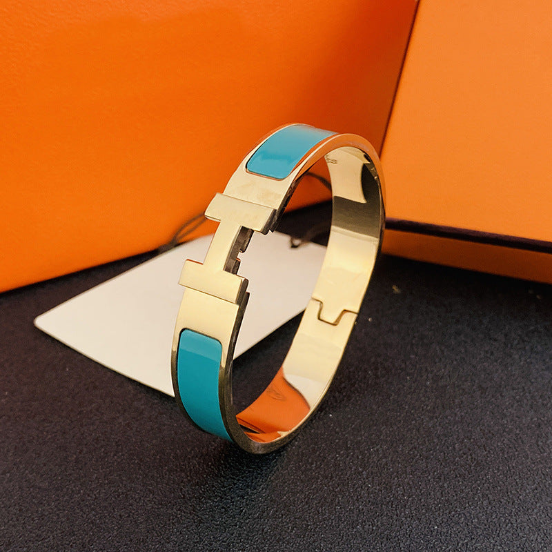 12mm wide H Letter Luxe Bracelet For Women