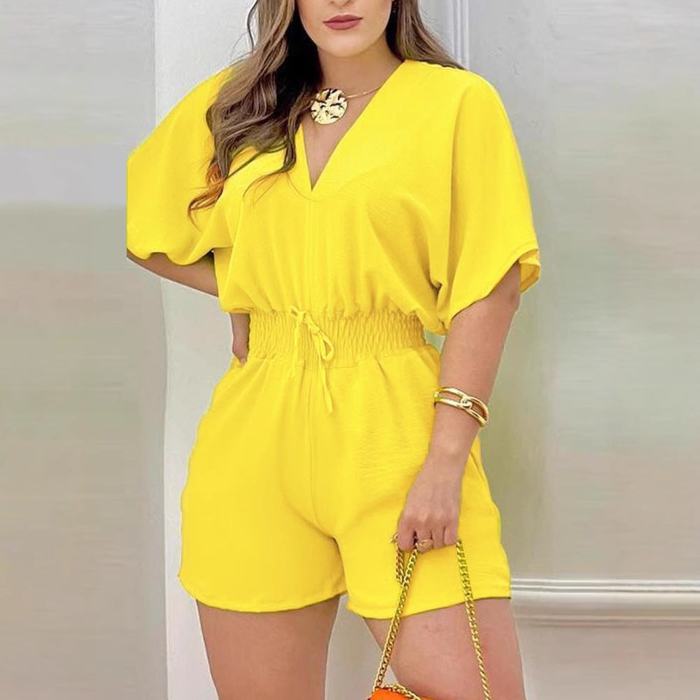V Neck Ruffle Cropped Jumpsuit Versatile All Day Chic Silhouette For Meetings To Evenings