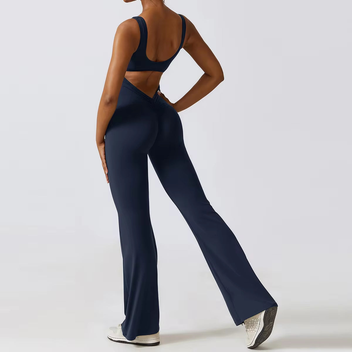 Women's Performance V Jumpsuit Gym Set - Yoga and Fitness Bodysuit