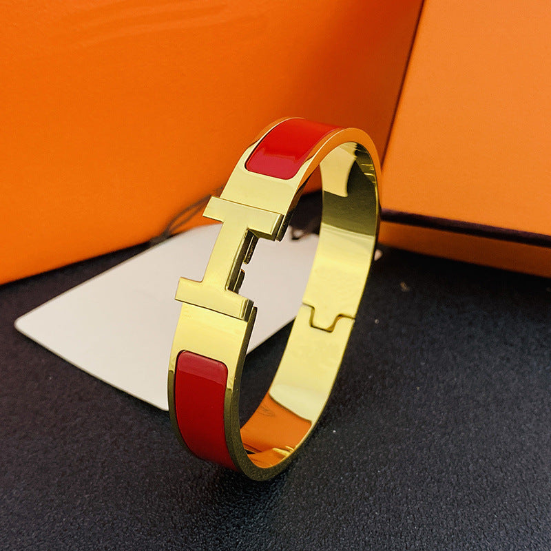12mm wide H Letter Luxe Bracelet For Women