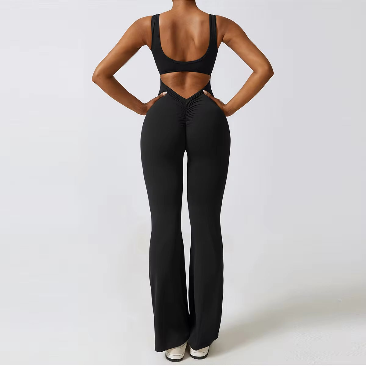 Women's Performance V Jumpsuit Gym Set - Yoga and Fitness Bodysuit