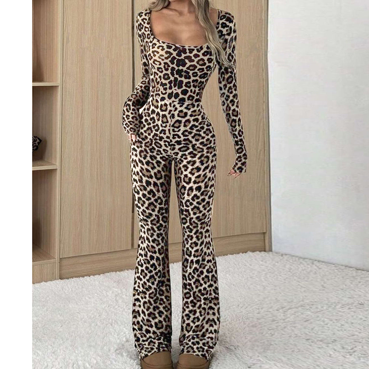 Urban Luxe Square Collar Jumpsuit With Slim Fit Silhouette For Effortless Modern Style