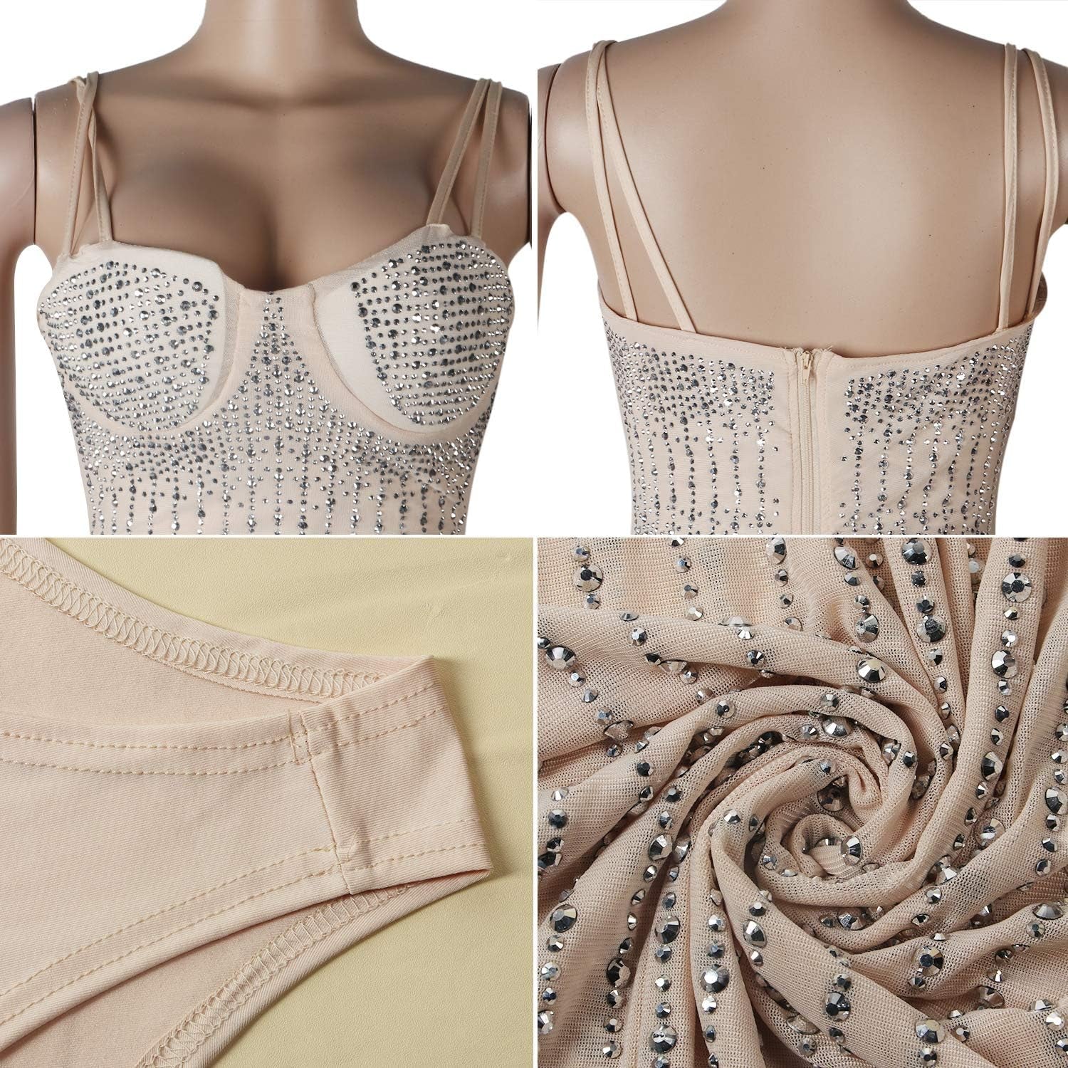 Elegant Long Sleeve Birthday Dress with Diamond Accents for Night Out and Special Occasions