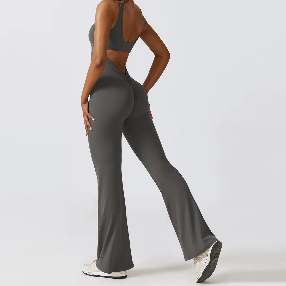 Women's Performance V Jumpsuit Gym Set - Yoga and Fitness Bodysuit