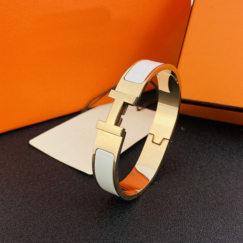 12mm wide H Letter Luxe Bracelet For Women