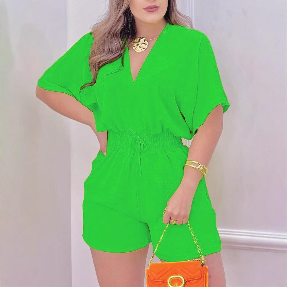 V Neck Ruffle Cropped Jumpsuit Versatile All Day Chic Silhouette For Meetings To Evenings