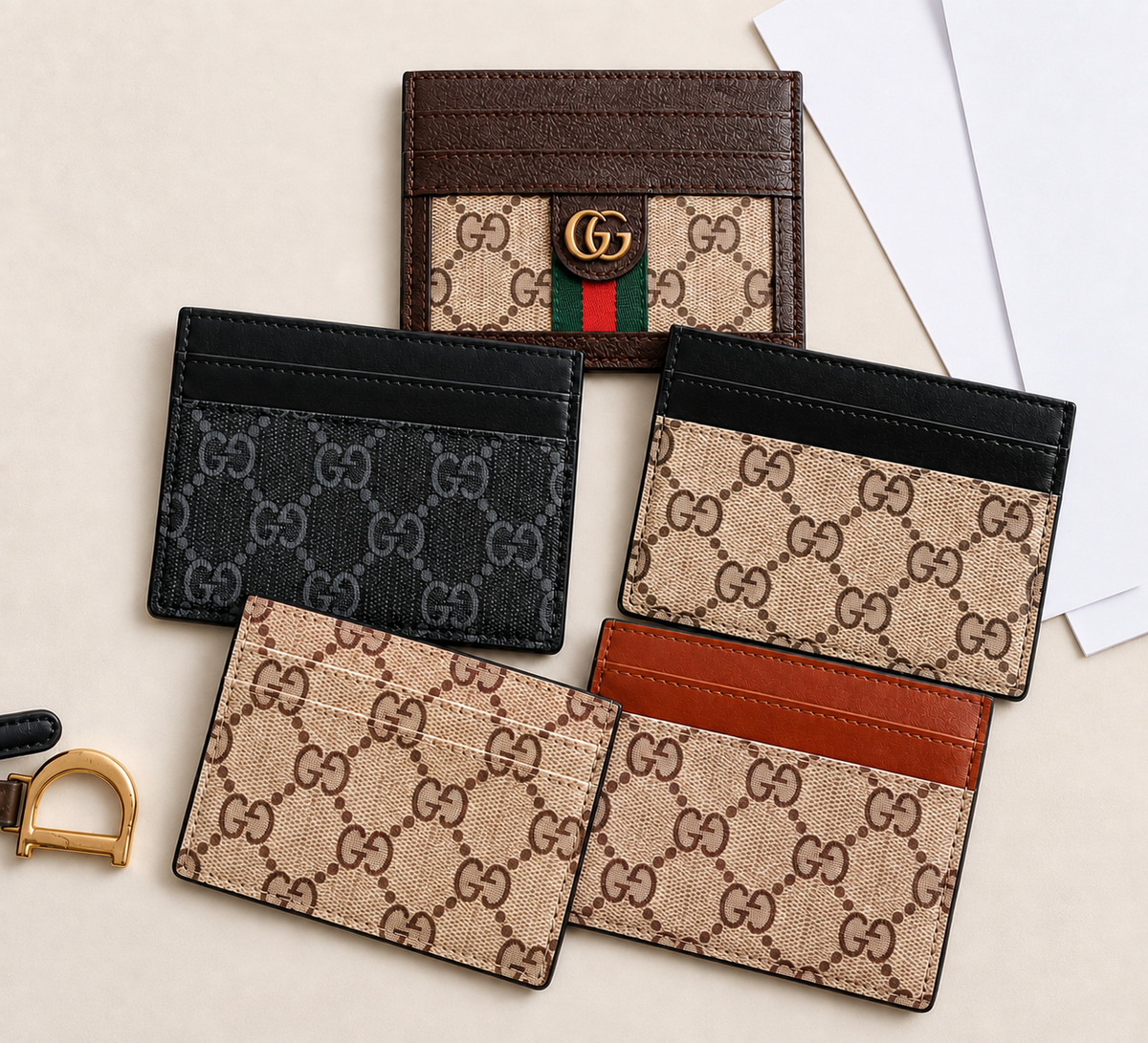 Patterned Card Holder with Multiple Card Slots