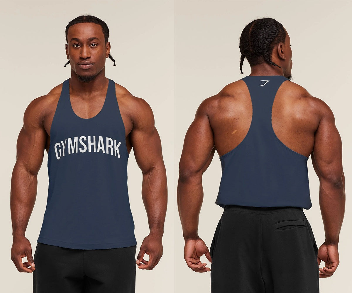 Men's Racerback Scoop Neck Training Tank Top with Graphic Print