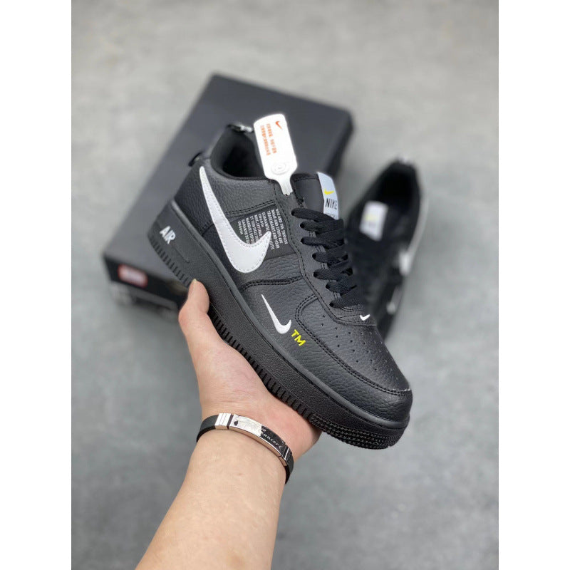 Putian High Quality AF1 Air Force One Valentine's Day White Hook Male and Female Couple Campus Versatile Heightened Athletic Board Shoes