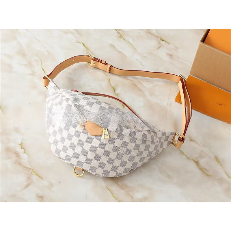 Patterned Waist Bag with Adjustable Strap and Top Handle