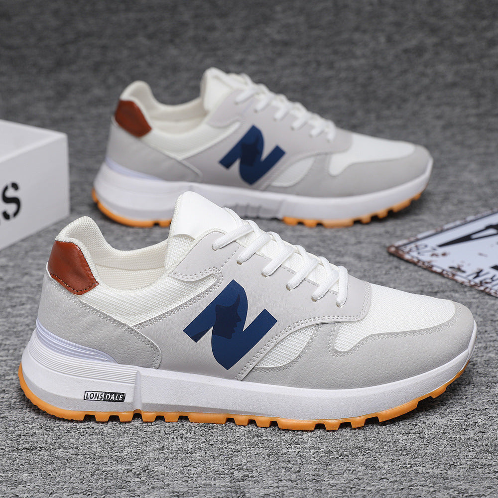 Low-Top Mesh Panel Lace-Up Sneakers with Lugged Soles