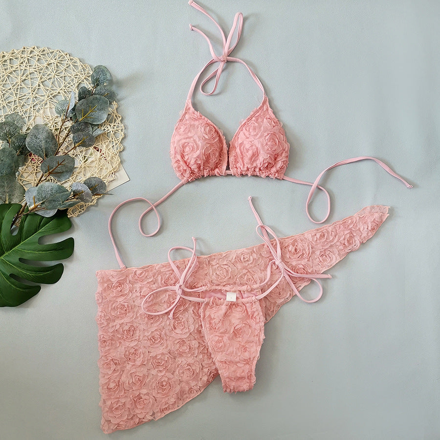 Luxe Three Piece Bikini Set Premium Beachwear With Flowy Sarong And Adjustable Top For Effortless Resort Chic