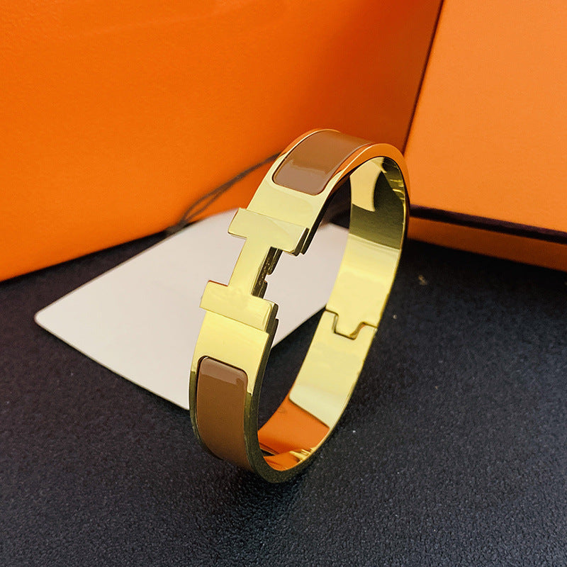 12mm wide H Letter Luxe Bracelet For Women