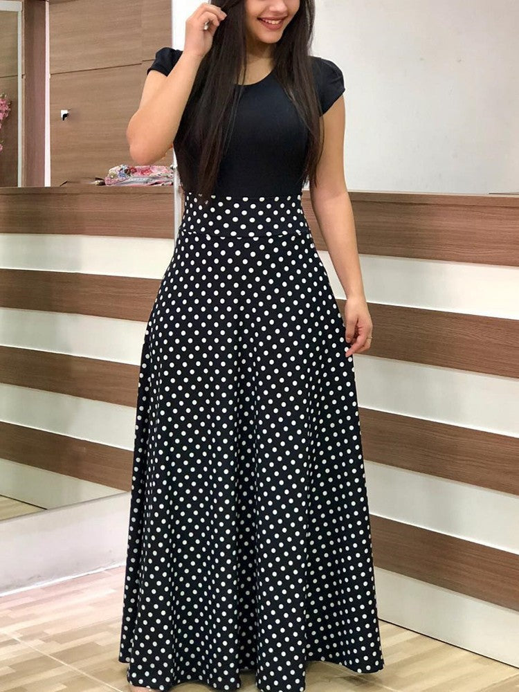 Floral High Waist Maxi Skirt with Flared Swing Silhouette