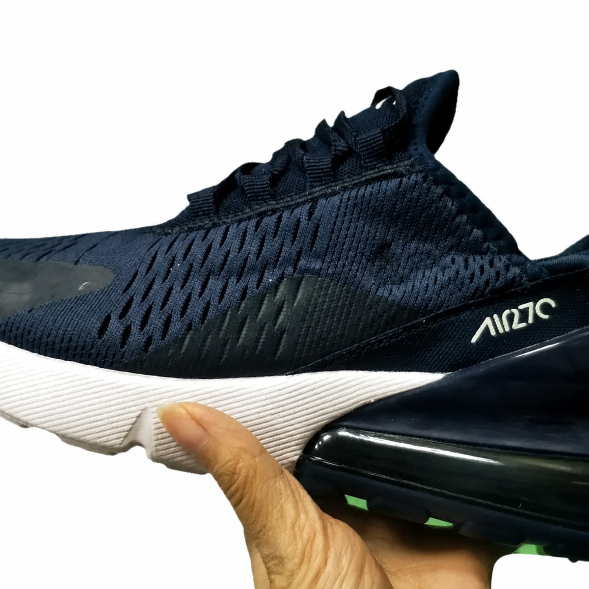 Men's Mesh Lace-Up Sneakers with Visible Heel Air Cushion and Pull Tab