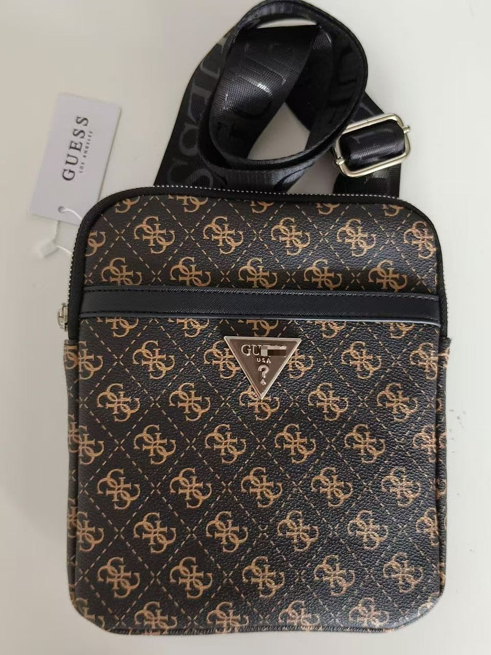 Premium Logo Print Men's Crossbody Shoulder Bag