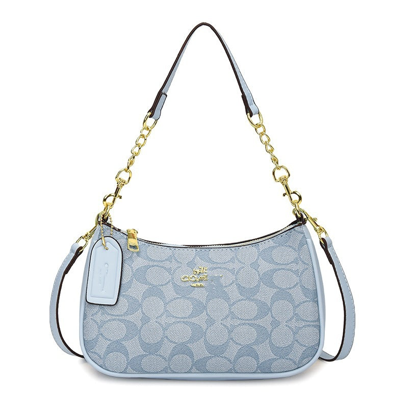 Armpit Bag Crossbody for Women in Foreign Style with Vintage Print Compact Shoulder Bag for Everyday Chic