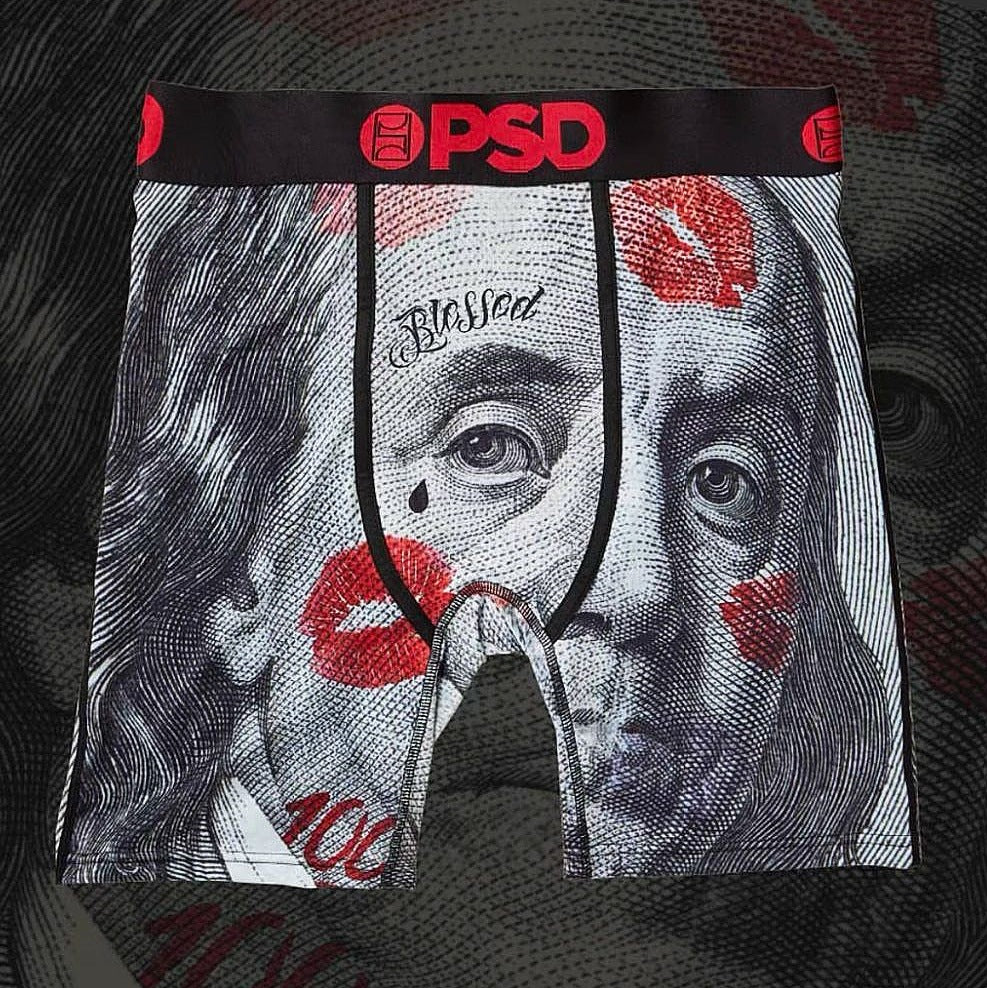 PSD American Men's  Cartoon Print Sports Quick Dry Running Fitness Boxer Shorts Swim Trunks Boys Trend