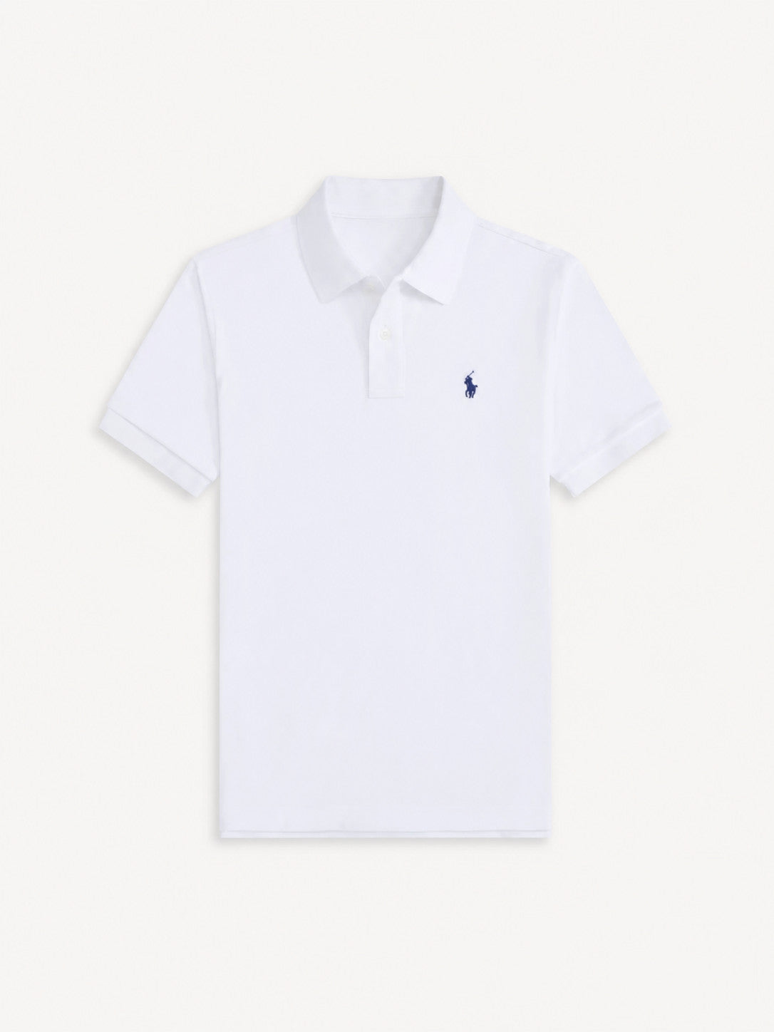 Men's Short Sleeve Polo Shirt with Ribbed Collar and Button Placket