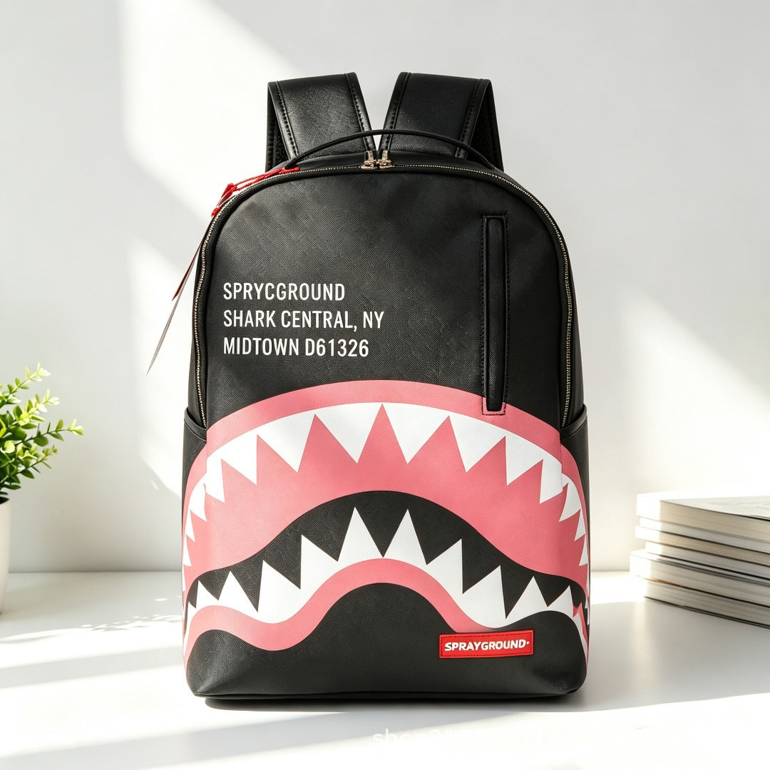 Men Cross-border foreign trade trendy brand shark GOD backpack, back-to-school leisure travel expert, must-have factory direct delivery, uninterrupted stock.