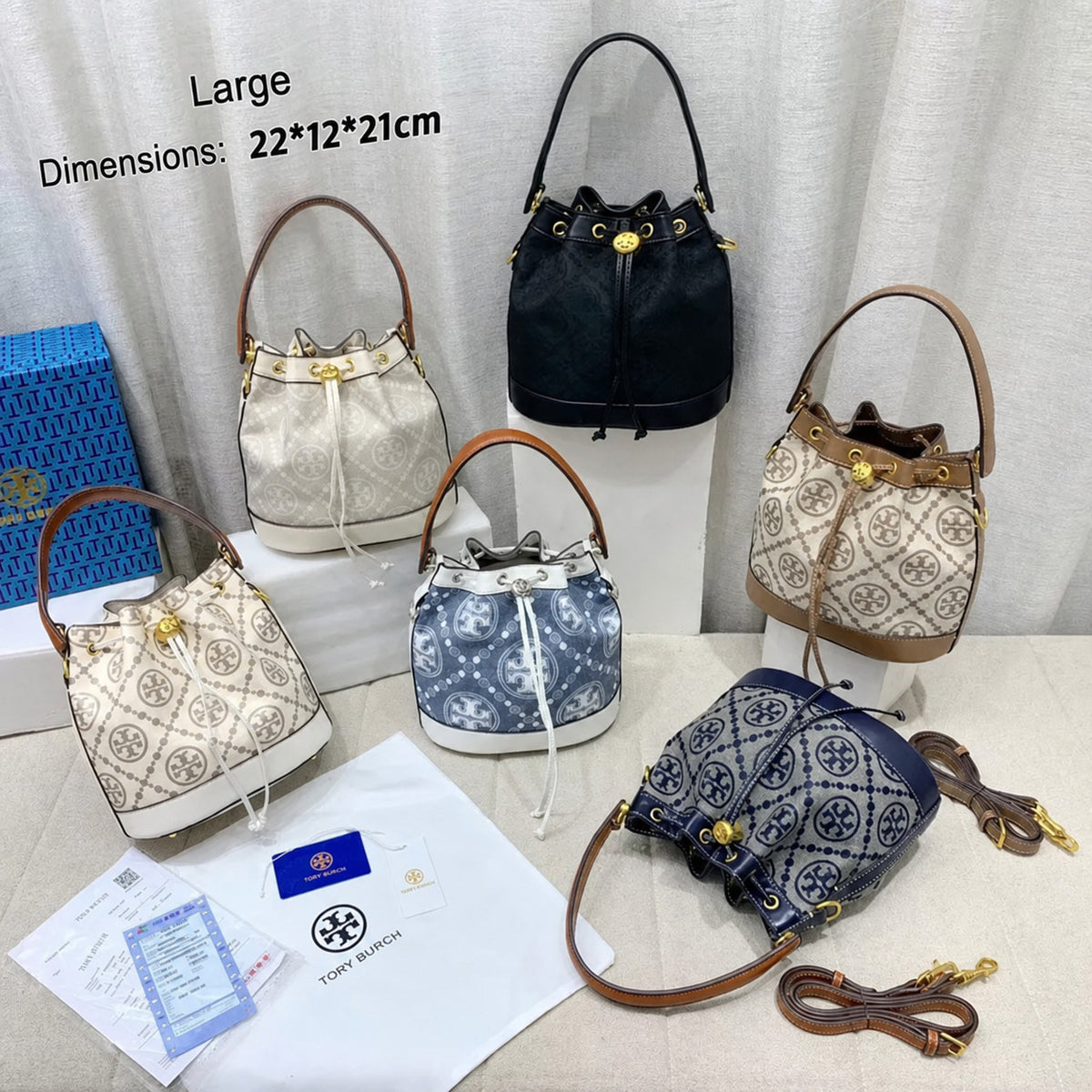 Bucket Bag with Drawstring Closure and Detachable Crossbody Strap