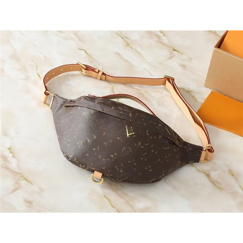 Patterned Waist Bag with Adjustable Strap and Top Handle