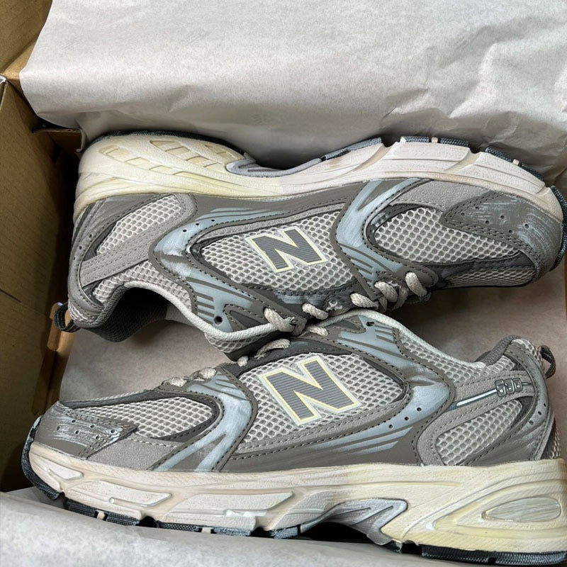 Men's Mesh Lace-Up Running Shoes with Chunky Sole