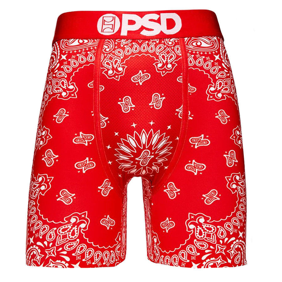 PSD American Men's  Cartoon Print Sports Quick Dry Running Fitness Boxer Shorts Swim Trunks Boys Trend