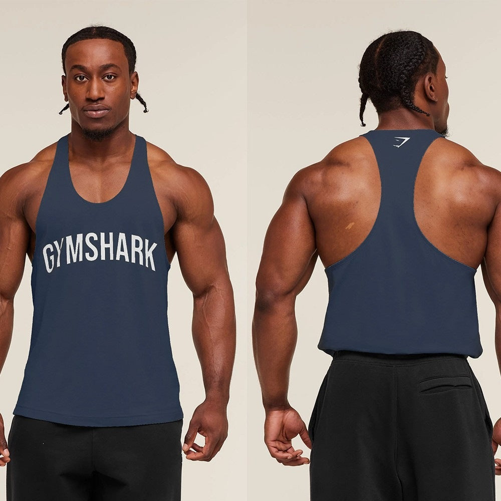 Men's Racerback Scoop Neck Training Tank Top with Graphic Print