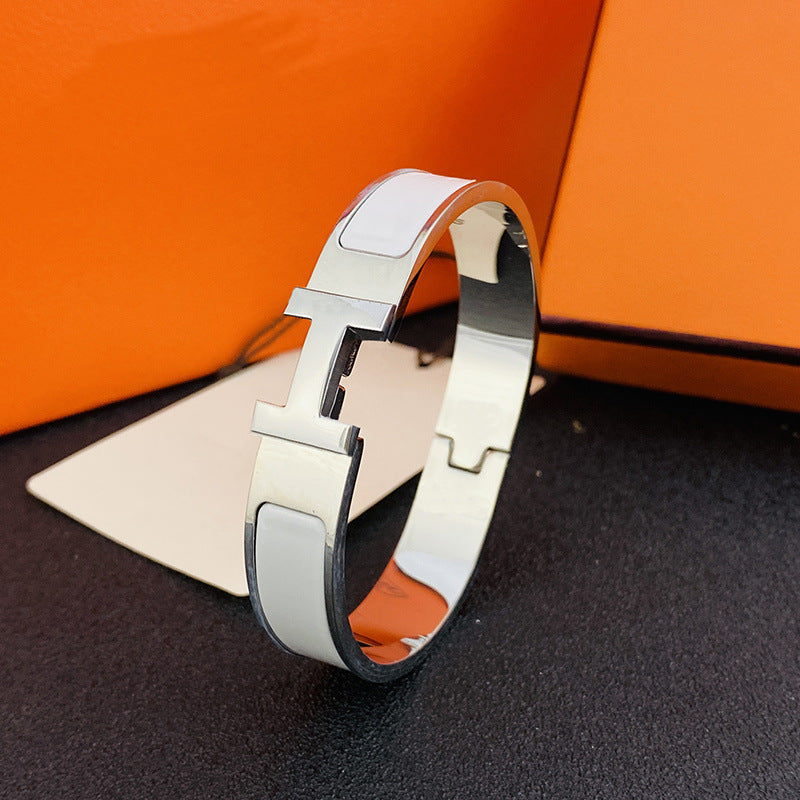 12mm wide H Letter Luxe Bracelet For Women