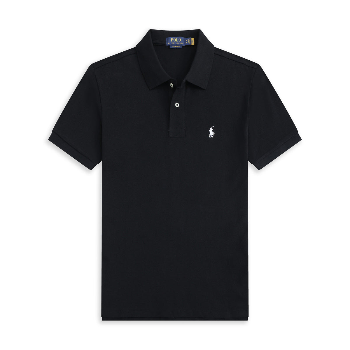 Men's Short Sleeve Polo Shirt with Ribbed Collar and Three-Button Placket
