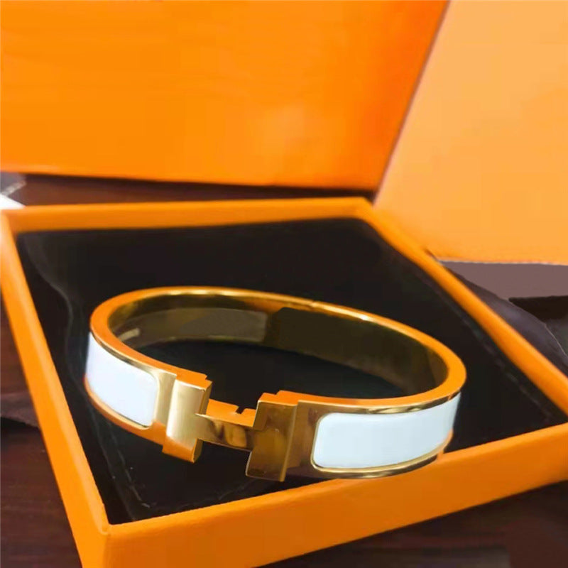 12mm wide H Letter Luxe Bracelet For Women